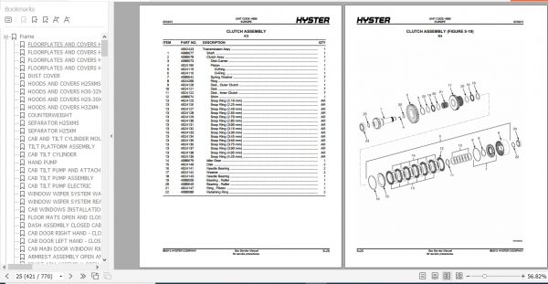 Hyster Forklift Truck H008 H25 28 30 32XM 12 H25 30 32XMS 9 H28 32XM 16CH Europe Parts Manual 4117432 3