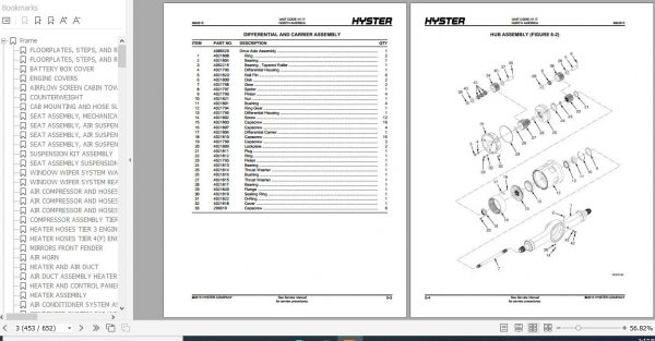 Hyster Forklift Truck H117 H1050HD 16CH H1150HD 16CH Parts Manual 4114872 3