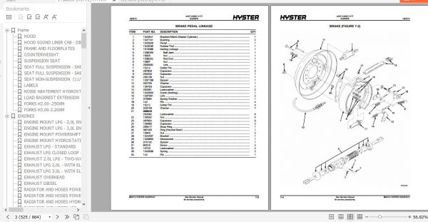 Hyster Forklift Truck H177 H2.00 H3.20XM Europe Parts Manual 1458510 3
