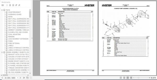 Hyster Forklift Truck H187 S2.0FT S2.5FT S3.0FT S3.5FT Europe Parts Manual 4120509 3