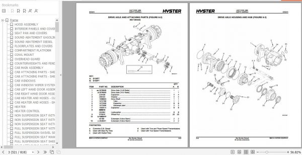 Hyster Forklift Truck J006 H135FT H155FT Parts Manual 1698731 3