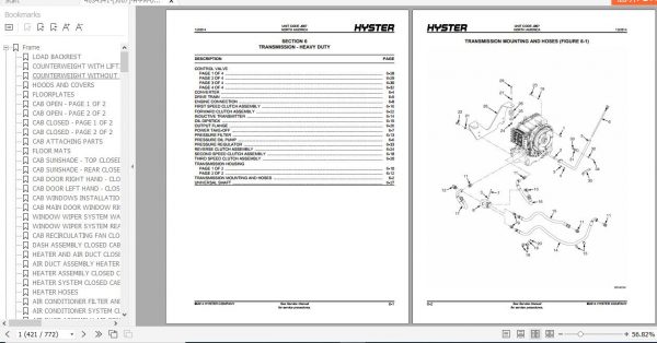 Hyster Forklift Truck J007 H190HD2 H210HD2 H230HD2 H230HDS2 H250HD2 H280HD2 Parts Manual 4034341 3