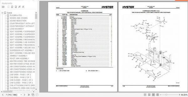 Hyster Forklift Truck J019 H13XM 6 H14XM 6 H16XM 6 H10XM 12EC H12XM 12EC Europe Parts Manual 4059532 3