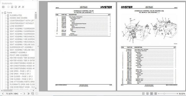 Hyster Forklift Truck J019 H300HD2 H330HD2 H360HD2 H360HD2 EC Parts Manual 4059541 3