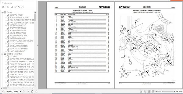 Hyster Forklift Truck K005 H70 120XM Parts Manual 1466307 3
