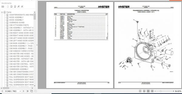 Hyster Forklift Truck K006 H6.0FT H7.0FT Europe Parts Manual 4053216 3