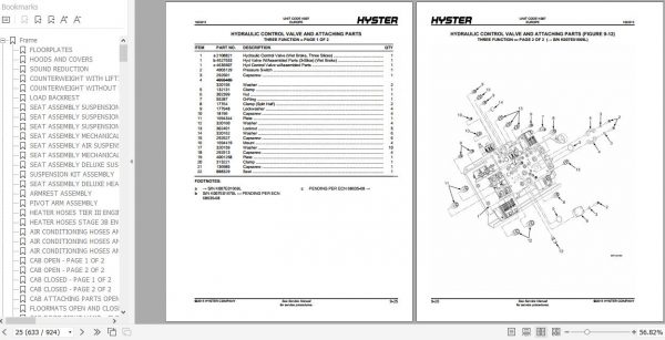 Hyster Forklift Truck K007 H8XM 6 H9XM 6 H10XM 6 H10XMS 6 H12XM 6 Europe Parts Manual 4059527 3