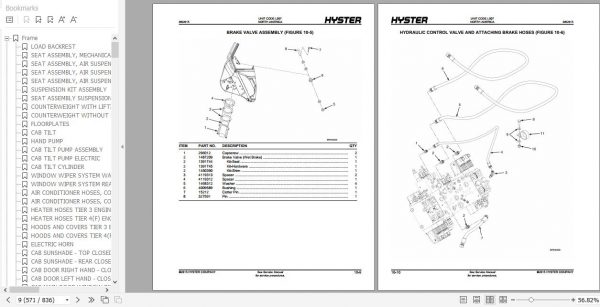Hyster Forklift Truck L007 H190HD2 H210HD2 H230HD2 H230HDS2 H250HD2 H280HD2 Parts Manual 4133462 3