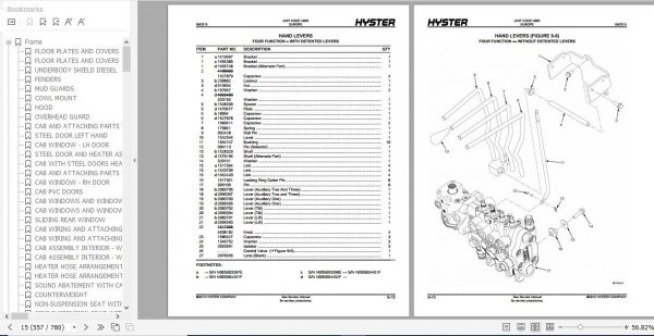 Hyster Forklift Truck N005 H4.0FT5 H4.0FT6 H4.5FTS5 H4.5FT6 H5.0FT H5.5FT Europe Parts Manual 1637135 3