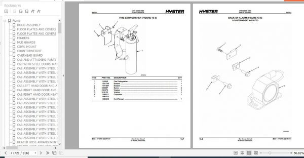Hyster Forklift Truck N005 H80FT H90FT H100FT H110FT H120FT Parts Manual 1637132 2