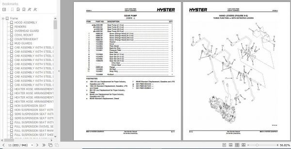 Hyster Forklift Truck P005 H80 H90 H100 H110 H120FT Parts Manual 1698691 3