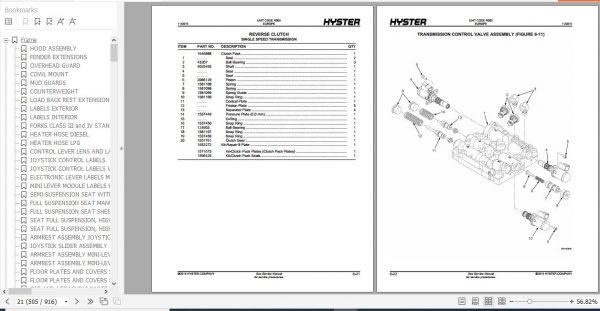 Hyster Forklift Truck R005 H4.0FT5 H4.0FT6 H4.5FTS5 H4.5FT6 H5.0FT H5.5FT Europe Parts Manual 4047193 3