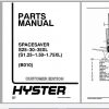 Hyster Forklift Truck Spacesaver B010 S25 30 35XL S1.25 1.50 1.75XL Parts Manual 599978 1