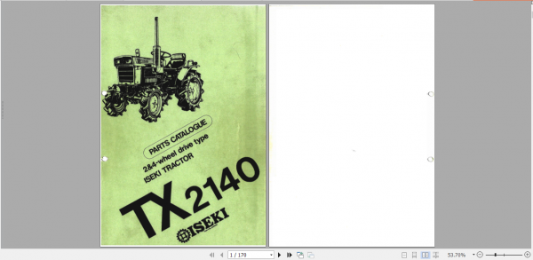 Iseki Agricultural 3.09 GB Parts Manual Operator Manual CD 1