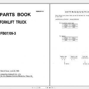 KOMATSU FORKLIFT FB07 3 FB09 3 PART MANUAL PBN03A1 01 1