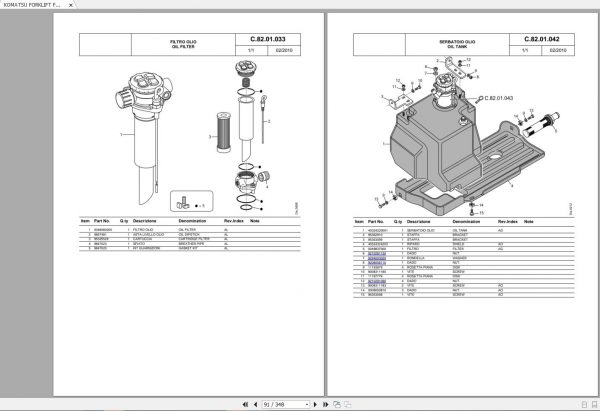 KOMATSU FORKLIFT FB13M 15M 16M 18M 20MG 2R Parts Manual 2