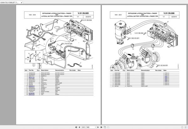 KOMATSU FORKLIFT FB13M 15M 16M 18M 20MG 2R Parts Manual 3