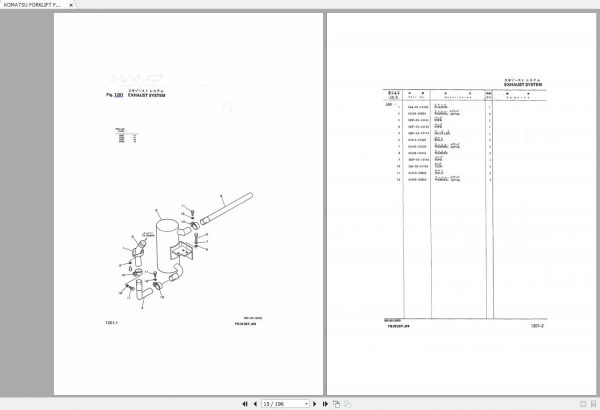 KOMATSU FORKLIFT FD07 09 2 FG07 09 2 PART MANUAL FD0709.2 PNE1 2