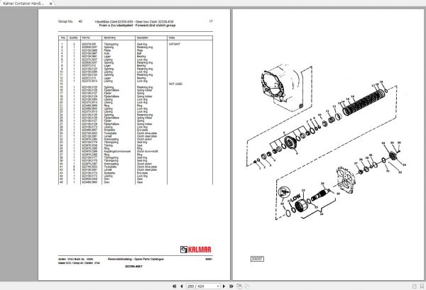 Kalmar Container Handlers DCE90 45E7 T34111.0744 T34111.0746 Parts Catalog ENDE 3