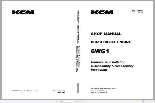 Kawasaki KCM Wheel Loader 18.5GB PDF 2021 Service Manual Part Manual and Operation Maintenance Manual 9