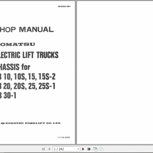 Komatsu Forklift Truck FB10 15 20 25 30 1 FB10 30 C BE1 Shop Manual FB1030 C BE1 1