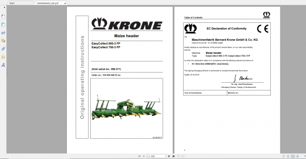 Krone Agricutural 16.7Gb All Model Opearation Manual Updated 06.2021 English Version 14