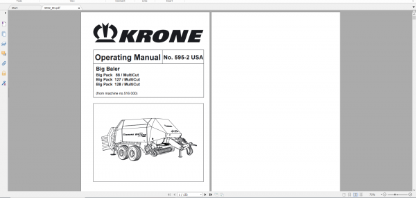 Krone Agricutural 16.7Gb All Model Opearation Manual Updated 06.2021 English Version 2