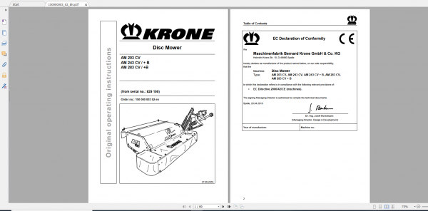 Krone Agricutural 16.7Gb All Model Opearation Manual Updated 06.2021 English Version 6