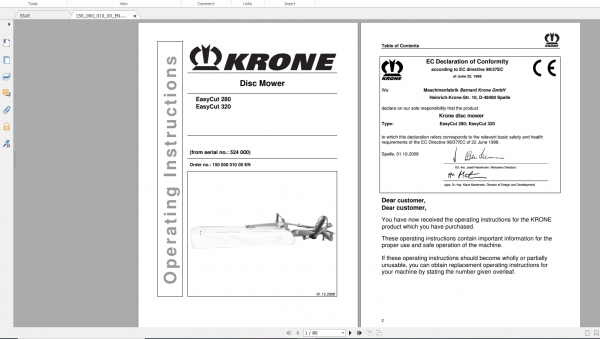Krone Agricutural 16.7Gb All Model Opearation Manual Updated 06.2021 English Version 8