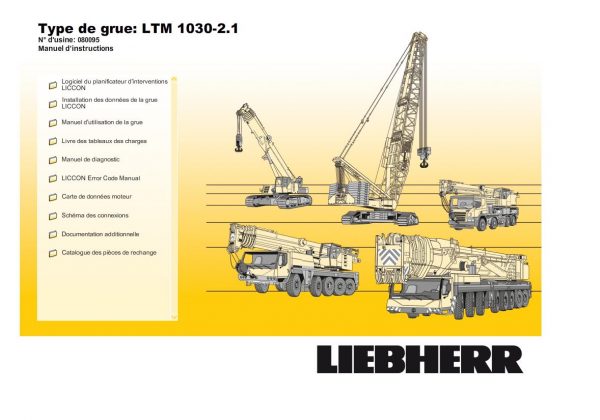 Liebherr Mobile Crane LTM 1030 2.1 Shop Manual DVD FR Language 1
