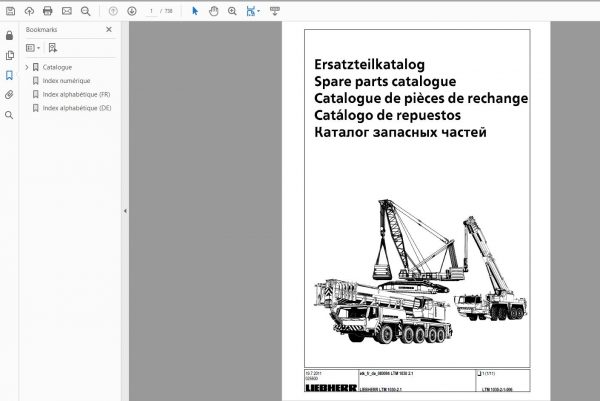 Liebherr Mobile Crane LTM 1030 2.1 Shop Manual DVD FR Language 10