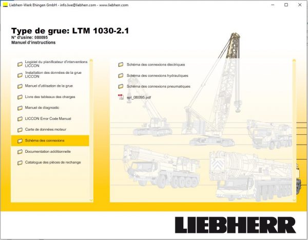 Liebherr Mobile Crane LTM 1030 2.1 Shop Manual DVD FR Language 9