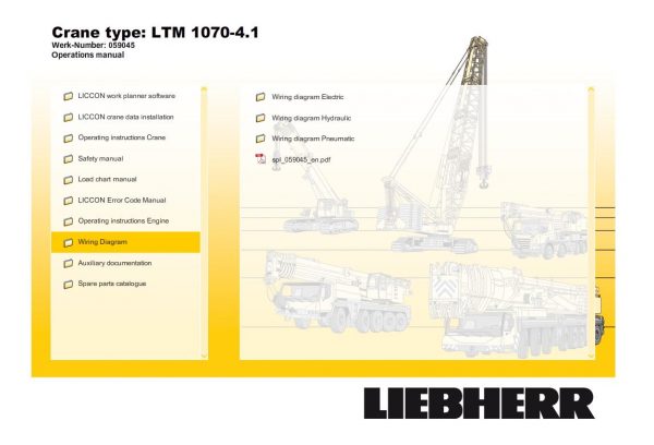 Liebherr Mobile Crane LTM 1070 4.1 Shop Manual DVD EN Language 10