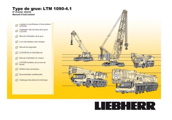 Liebherr Mobile Crane LTM 1090 4.1 Shop Manual DVD FR Language 1