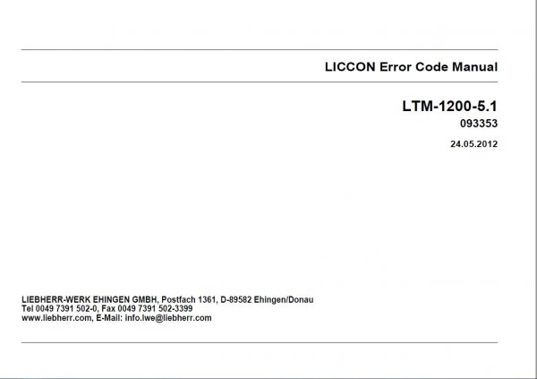 Liebherr Mobile Crane LTM 1200 5.1 Shop Manual DVD FR Language 10