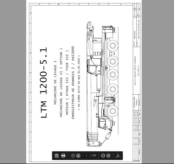 Liebherr Mobile Crane LTM 1200 5.1 Shop Manual DVD FR Language 3