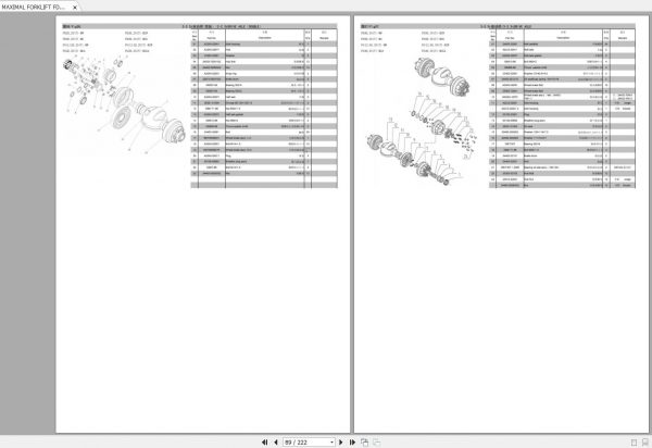 MAXIMAL FORKLIFT FD DG20 40 Parts Manual ENZH 2