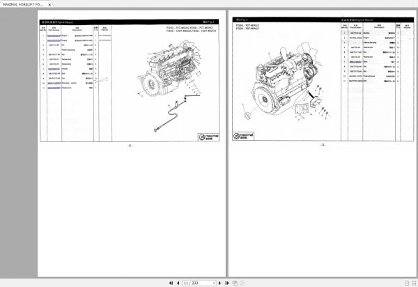 MAXIMAL FORKLIFT FD50 100 Parts Manual ENZH 2