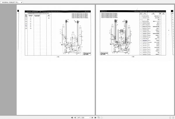 MAXIMAL FORKLIFT FD50 100 Parts Manual ENZH 3