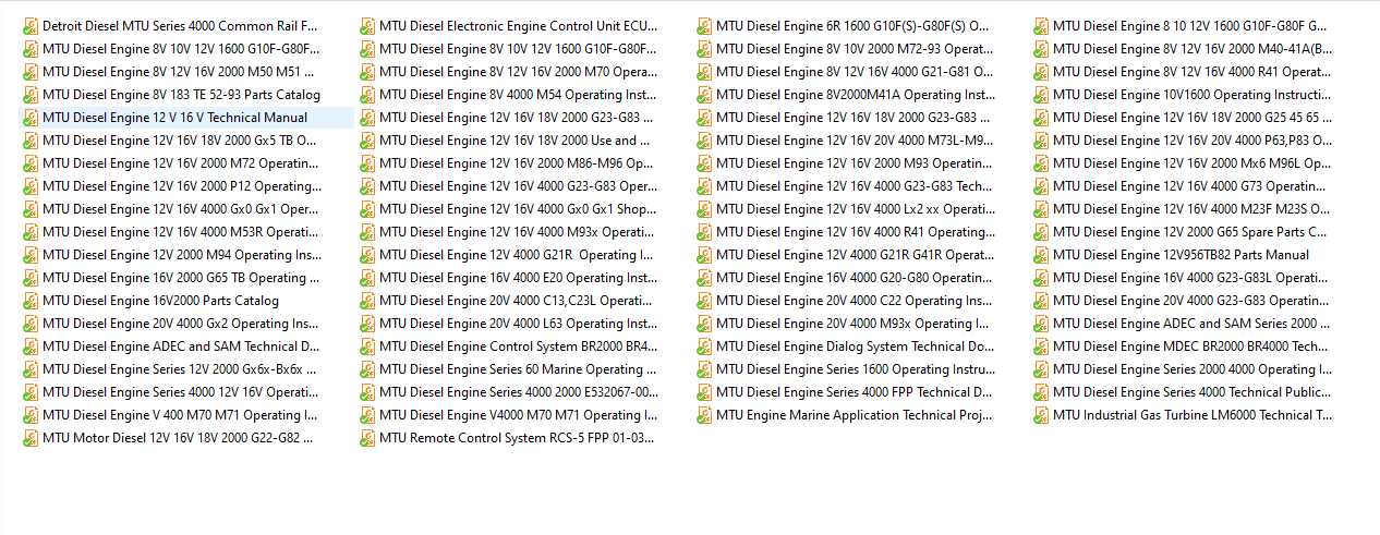 MTU Diesel Engine PDF Parts CatalogTechnical Documentation Operating Instructions 1