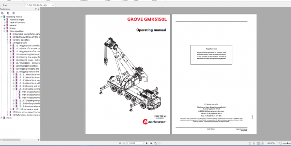 Manitowoc Grove Cranes 15.2Gb All Models Updated 07.2021 Operating Manuals EN PDF DVD 6