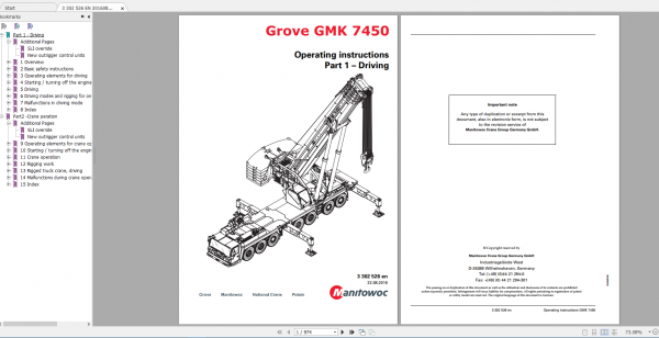Manitowoc Grove Cranes 15.2Gb All Models Updated 07.2021 Operating Manuals EN PDF DVD 7