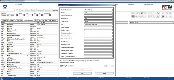 PETKA 8.3 Volkswagen Seat Skoda Audi Commercial Vehicles Porsche 05.2021 Spare Parts Catalog DVD 10
