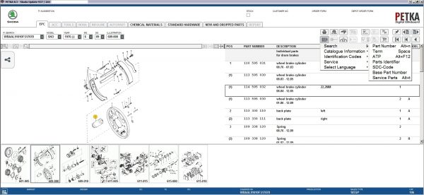 PETKA 8.3 Volkswagen Seat Skoda Audi Commercial Vehicles Porsche 05.2021 Spare Parts Catalog DVD 17