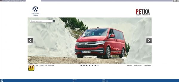 PETKA 8.3 Volkswagen Seat Skoda Audi Commercial Vehicles Porsche 05.2021 Spare Parts Catalog DVD 8