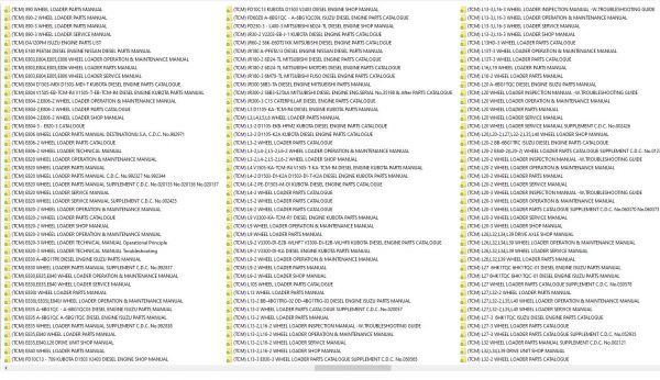 TCM Tractor Shovel Wheel Loader Service Part Manual Full Model DVD PDF 2