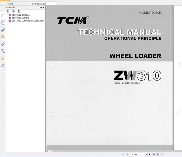 TCM Tractor Shovel Wheel Loader Service Part Manual Full Model DVD PDF 3