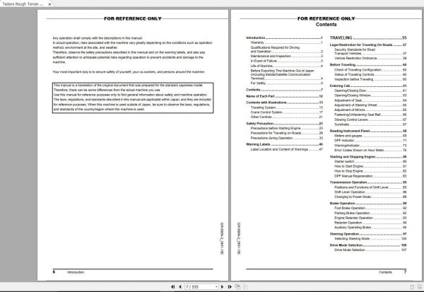 Tadano Rough Terrain Crane GR 500N 2 OM1 15E Operation Manual EN PDF 2