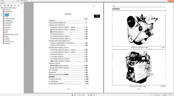 Toyota Forklift 5FG10 5FG30 5FD10 5FD30 Series Service Manual EN 2