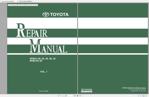 Toyota Forklift 8FBCU20 32 8FBCHU25 Vol12 Service Manual 1